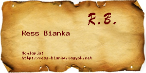 Ress Bianka névjegykártya