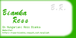 bianka ress business card